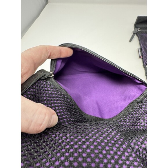 Virgin Atlantic Herschel Supply Black Travel Toiletry Bags x2 Zip Mesh Pocket - Picture 5 of 7